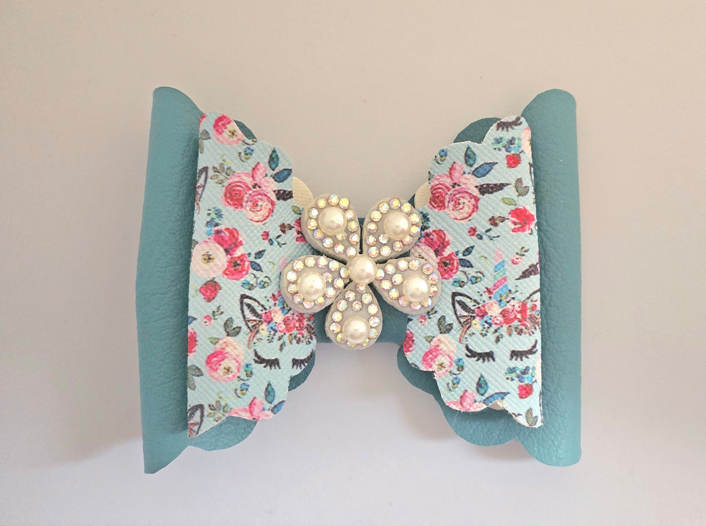 Large Blue Unicorn Bow