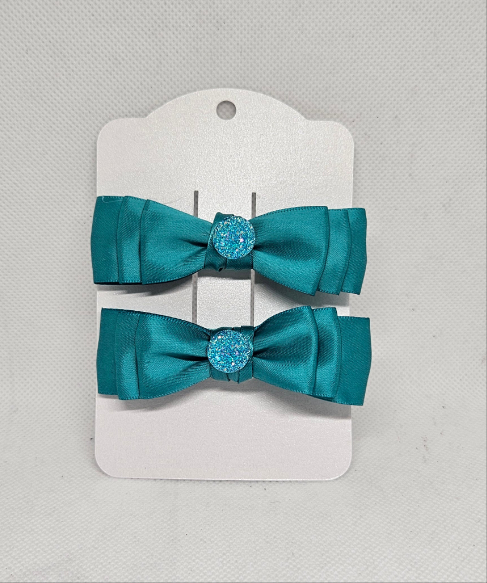 Turquise Satin Bows